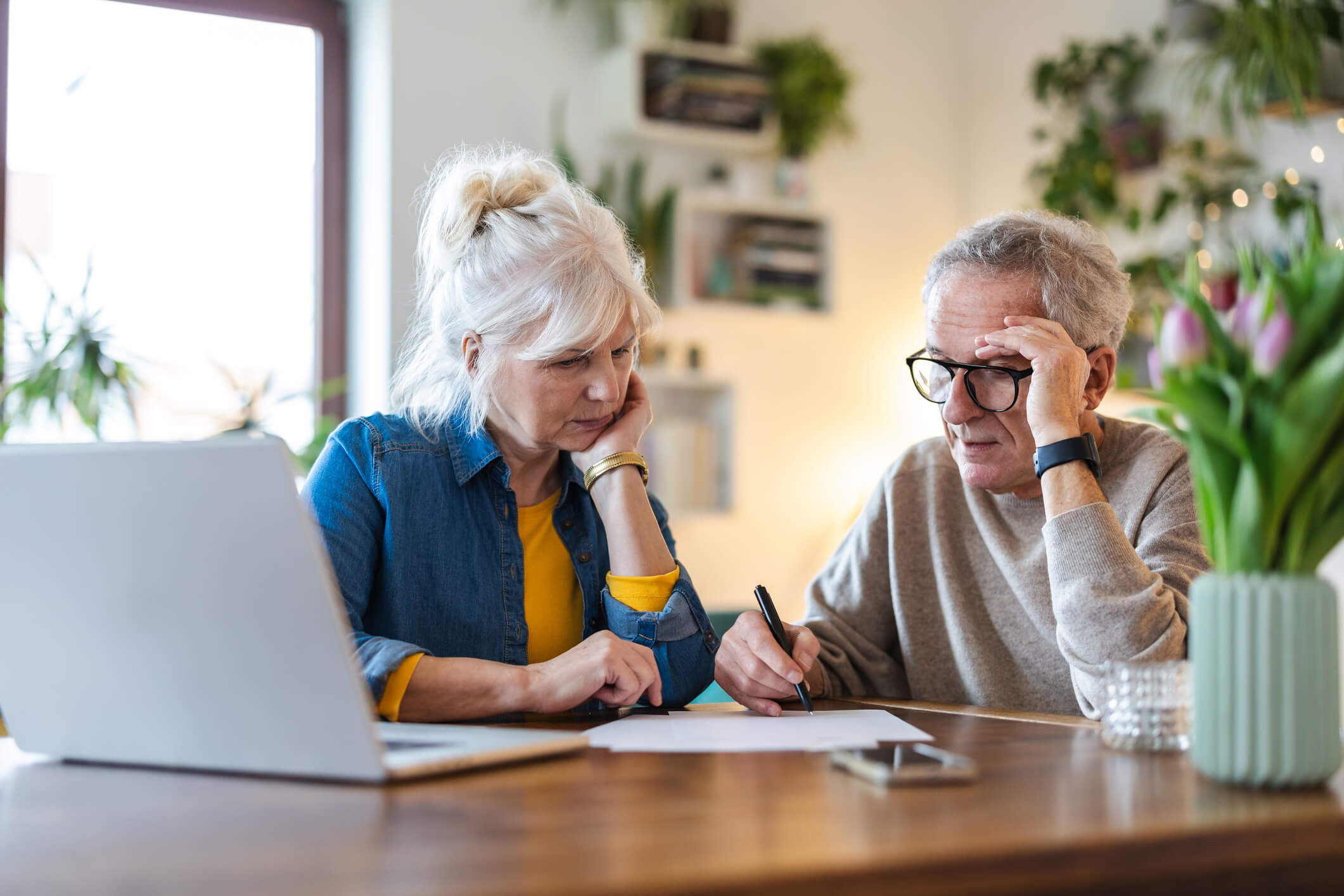 Two people worried about gaps in their insurance coverage